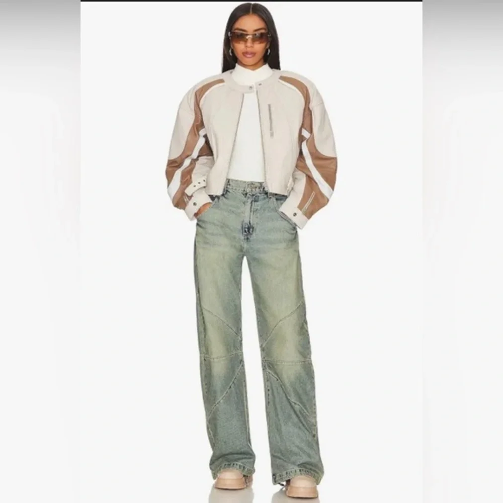 Free People ivory white XYZ‎ Recycled mockneck Turtleneck Bodysuit size M/L new